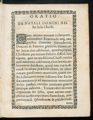 Oratio De Natali Domini Nostri Iesu Christi.