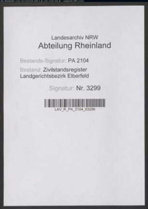 Heiratsregister Merscheid