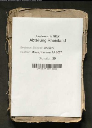 Rathausinstruktionen für die Städte Moers und Krefeld und Einteilung der Specialdepartements zu Moers