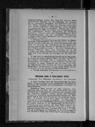 Sitzung am 4. November 1930