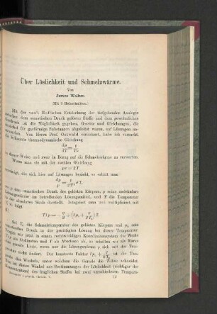 Über Löslichkeit und Schmelzwärme.