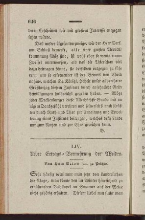 LIV. Ueber Ertrags-Vermehrung der Weiden