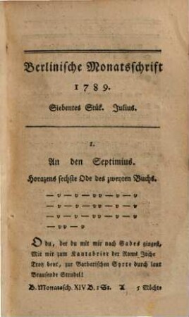 Berlinische Monatsschrift. 14. 1789