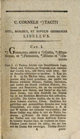 C. Cornelii Taciti De Situ, Moribus Et Populis Germaniae Libellus
