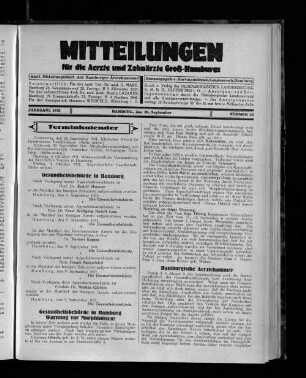 Jahrgang 1931, Hamburg, den 20. September, Nummer 38
