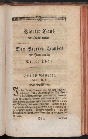 Des Vierten Bandes der Hausmutter Erster Theil