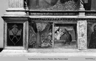 Triptychon: Maria mit Kind und Heiligen