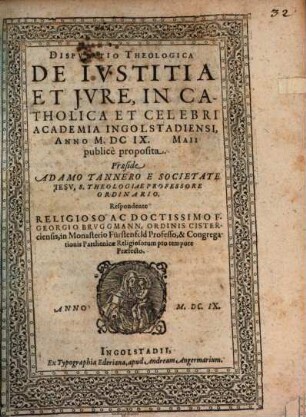Disputatio theologica de iustitia et iure