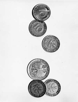 Münzen der Bundesrepublik Deutschland mit neuer Prägung 1950.