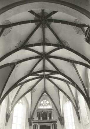 Rötha. Stadtkirche St. Georg. Blick in das Chorgewölbe