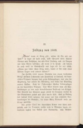 III. Feldzug von 1809.