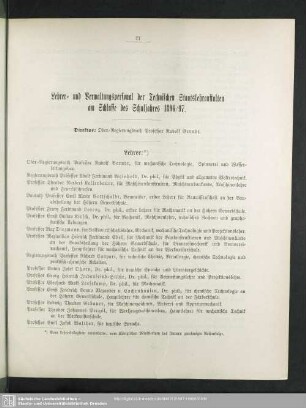 Lehrer- und Verwaltungspersonal der Technischen Staatslehranstalten