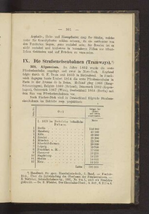 IX. Die Straßeneisenbahnen (Tramways):