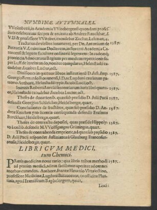 Libri Cum Medici, tum Chemici.