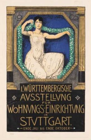 Plakat: Erste württembergische Ausstellung für Wohnungseinrichtung in Stuttgart, 1905