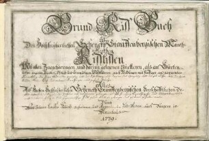 Grundrissbuch über den hochfreyherrlichen Schenckh Stauffenbergischen Markthfleckhen Ristissen