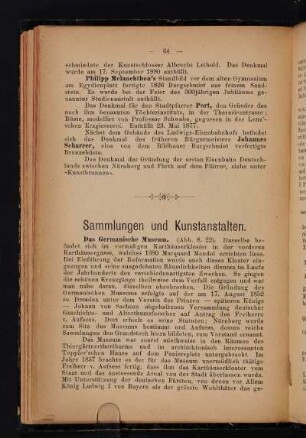 Sammlungen und Kunstanstalten.