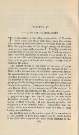 Chapter VI The land and its settlement