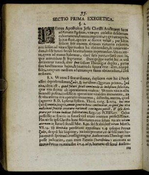 Sectio Prima. Exegetica.