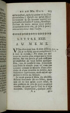 Lettre XXXI. - Lettre XL.
