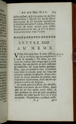 Lettre XXXI. - Lettre XL.