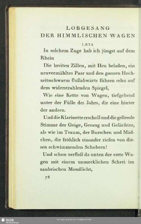 Lobgesang Der Himmlischen Wagen