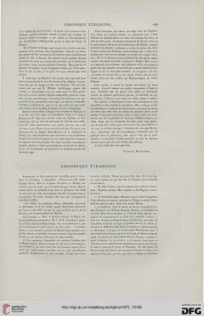 Chronique étrangère