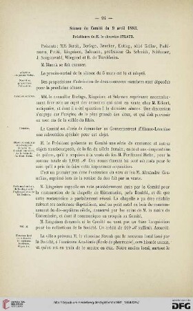 Séance du Comité du 9 avril 1883
