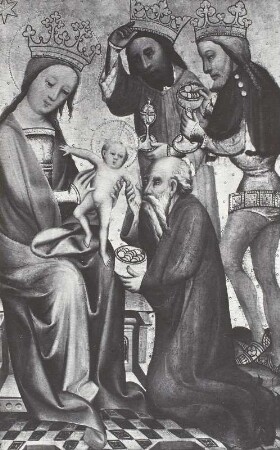Grabower Altar, 1. Wandlung, rechter Innenflügel, außen, rechte untere Tafel, Anbetung der Könige