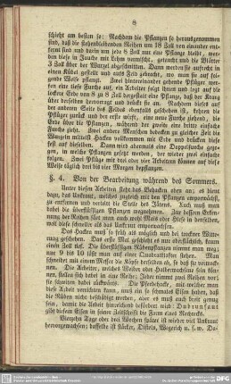 §. 4. Von der Bearbeitung während des Sommers