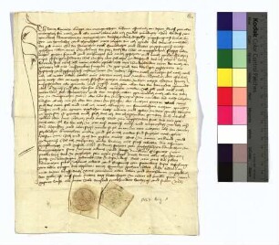 1467 Aug: 1 (St. Peters Tag Kettenfeier) Contz Swartze, Bürger zu Mergentheim, gefangengesetzt durch Endres von Grunbach, Komtur zu Mergentheim, wegen unziemlicher und törichter Worte, schwört Urfehde. Sr.: 1) Friedrich Fetzer von Geyspelßheyn, Johanniterkomtur zu Mergentheim, 2) Junker Ruprecht von Stettenberg Ausf. Pap. - 2 Pap.-Sg.- Rv.