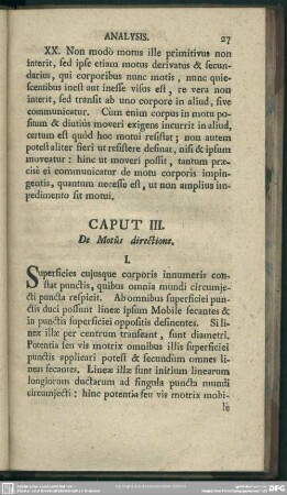 Caput III. De Motus directione