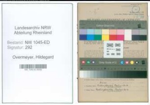 Entnazifizierung Hildegard Overmeyer , geb. 07.09.1901 (Lehrerin)