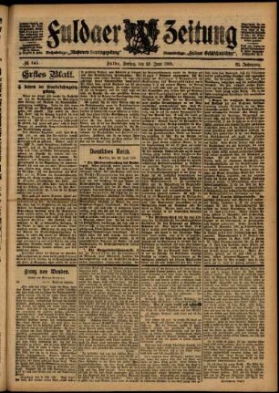 Erste Ausgabe vom Freitag, den 23. Juni 1905.