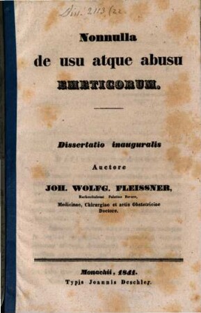 Nonnulla de usu atque abusu emeticorum : dissertatio inauguralis