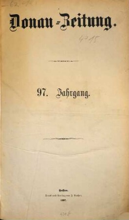 Donau-Zeitung. 1887,1/3 = Jg. 97