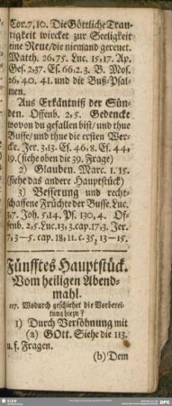 Fünfftes Hauptstück. Vom heiligen Abendmahl