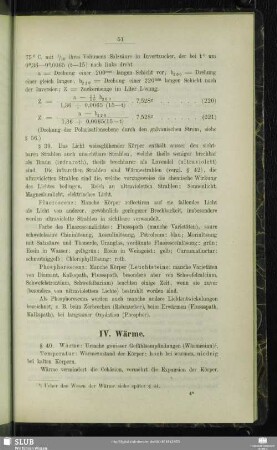 IV. Wärme.