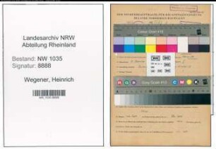 Entnazifizierung Heinrich Wegener , geb. 10.12.1912 (Ingenieur)