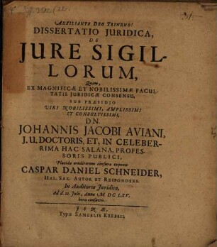 Diss. iur. de iure sigillorum