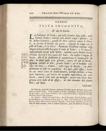 LXXXIII. Testa Incognita, all' uso di Ercole. [ ... mit Abbildungsbeschreibung.]