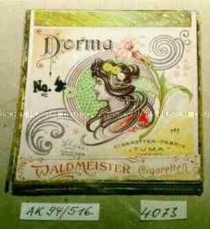 Pappschachtel für "Dorma CIGARETTEN-FABRIK 'TUMA' WALDMEISTER Cigaretten"