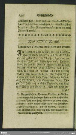 Das XXXIV. Kapitel. Abreise von Nazareth nach Acre und Cypern