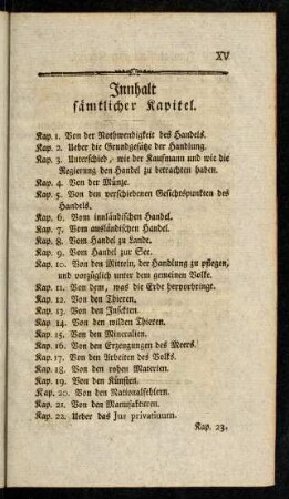 XV-XVI, Innhalt saemtlicher Kapitel