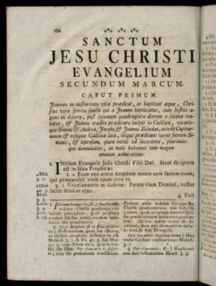 184-244, Sanctum Jesu Christi Evangelium Secundum Marcum