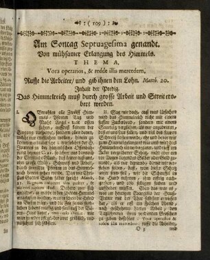 109-118, Am Sontag Septuagesima genandt.