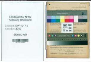 Entnazifizierung Karl Von Den Eicken , geb. 05.10.1896 (Fuhrunternehmer)