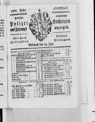 26tes Stück., Ausgabe vom 28. Juni 1786