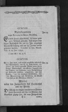 CCXCVIIII. Mittel wirder den Zungenkrebs des Hornviehes und der Pferde.