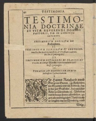 Testimonia